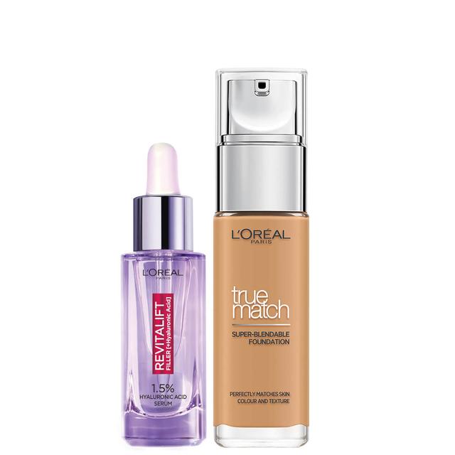 L’Oreal Paris Hyaluronic Acid Filler Serum and True Match Hyaluronic Acid Foundation Duo (Various Shades) - 5.5W Golden Sun on Productcaster.