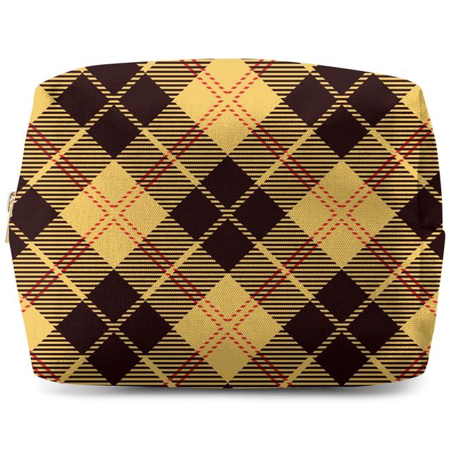 Yellow, Red & Black Cross Tartan Wash Bag on Productcaster.