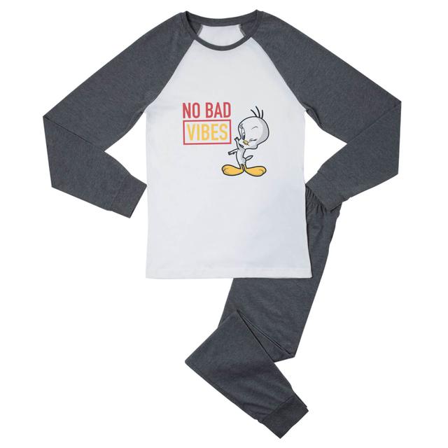 Looney Tunes No Bad Vibes Women's Pyjama Set - White/Grey - XXL - White/Grey on Productcaster.