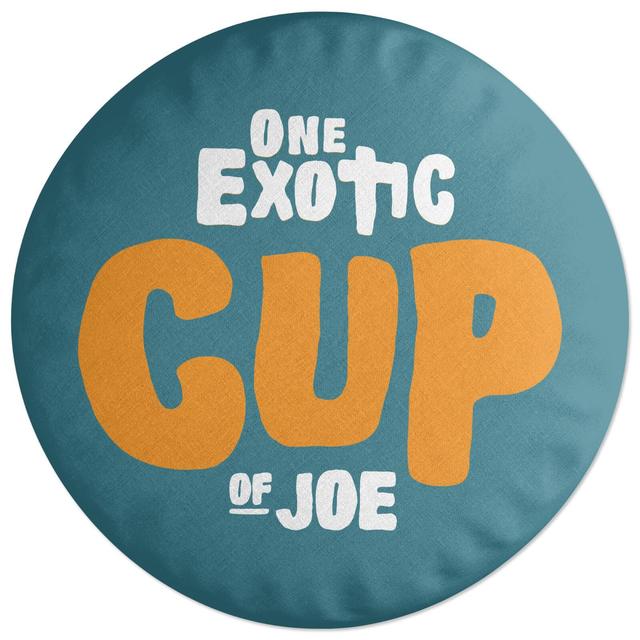 Decorsome One Exotic Cup Of Joe Round Cushion on Productcaster.