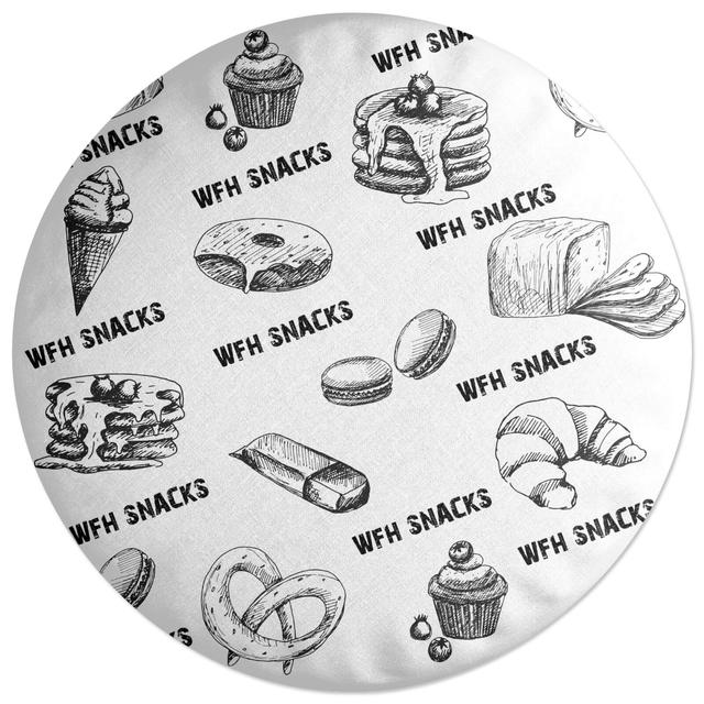 Decorsome WFH SNACKS Round Cushion on Productcaster.