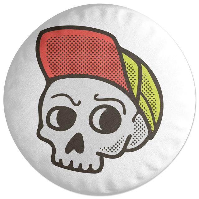 Decorsome Baseball Cap Skull Round Cushion on Productcaster.