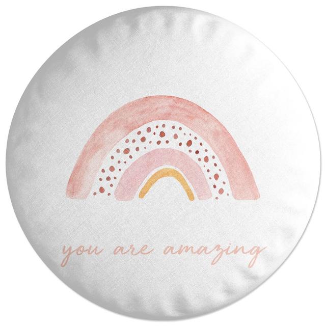 Decorsome You Are Amazing Rainbow Round Cushion on Productcaster.