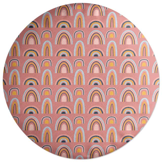 Decorsome Rainbow Pink Round Cushion on Productcaster.