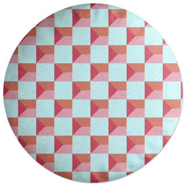 Decorsome Colourful Check Round Cushion on Productcaster.