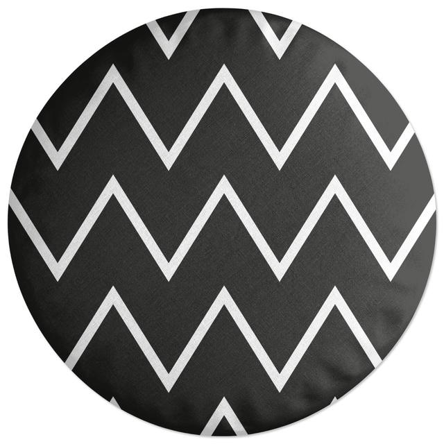 Decorsome Dark Zig Zag Round Cushion on Productcaster.