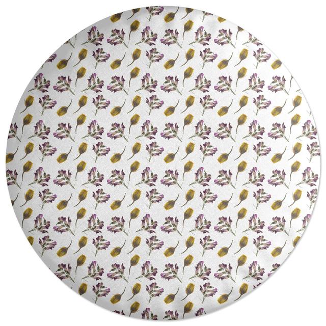 Decorsome Pressed Flowers Round Cushion on Productcaster.