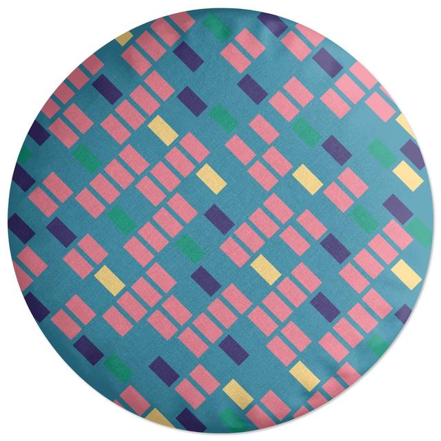 Decorsome Rainbow Scattered Lines Round Cushion on Productcaster.