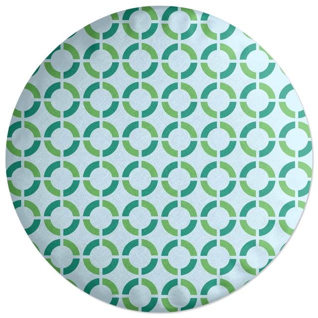 Decorsome Two Tone Circles Round Cushion on Productcaster.