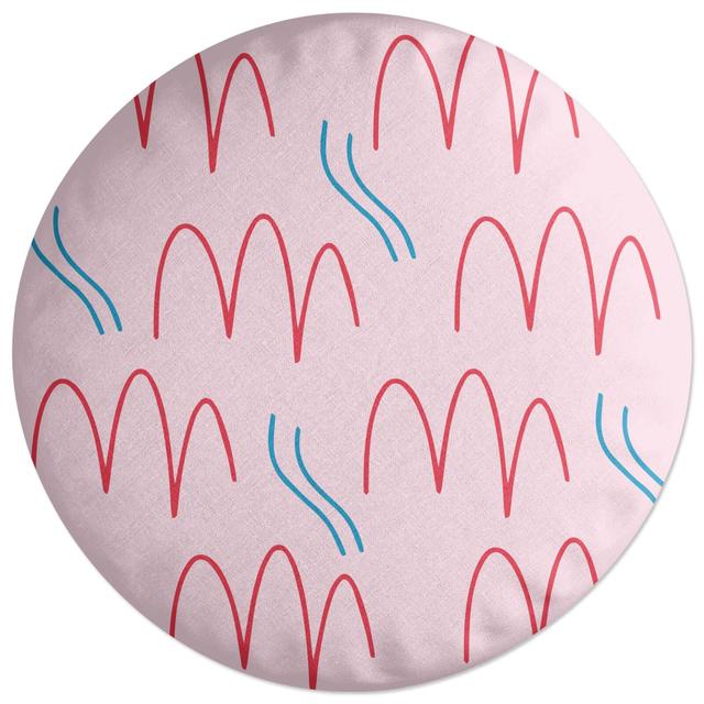 Decorsome Squiggly Lines Round Cushion on Productcaster.