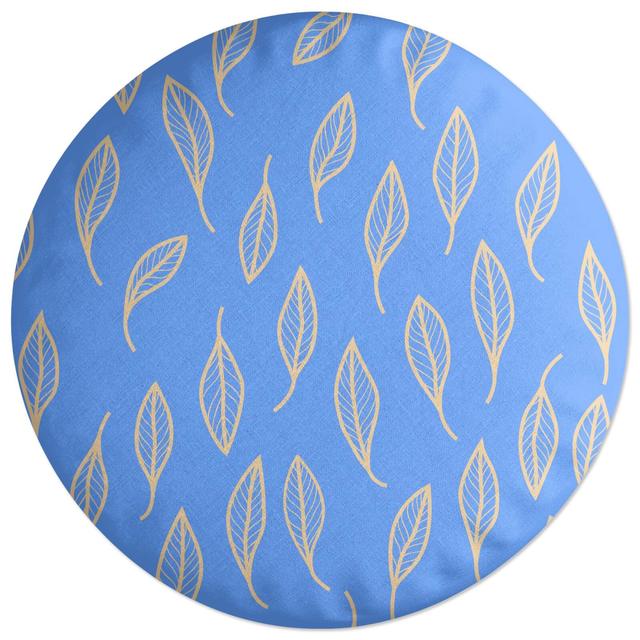 Decorsome Scattered Leaves Round Cushion on Productcaster.