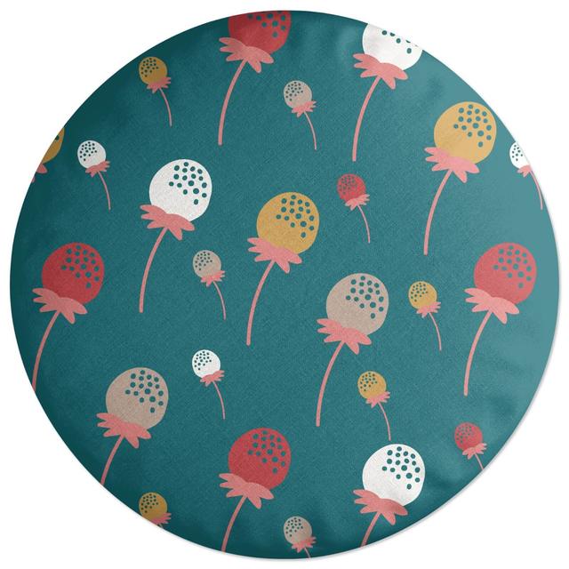 Decorsome Retro Strawberries Round Cushion on Productcaster.