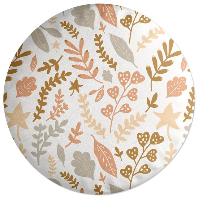 Decorsome Mixed Leaves Round Cushion on Productcaster.