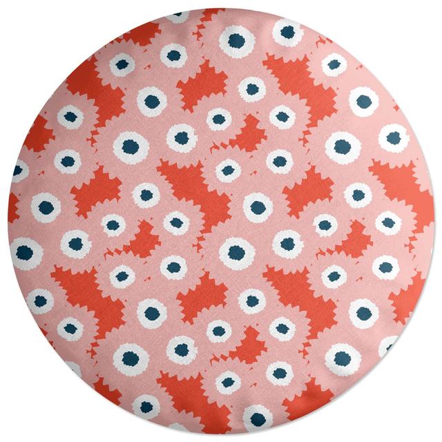 Decorsome Fuzzy Flowers Round Cushion on Productcaster.