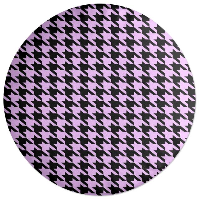 Decorsome Light Pink Dogtooth Round Cushion on Productcaster.