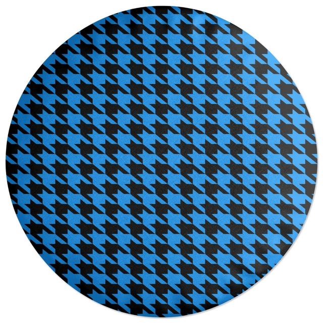 Decorsome Sky Blue Dogtooth Round Cushion on Productcaster.