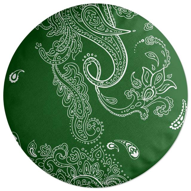 Decorsome Dark Green Paisley Round Cushion on Productcaster.