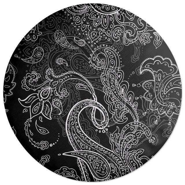 Decorsome Monochrome Layered Paisley Round Cushion on Productcaster.