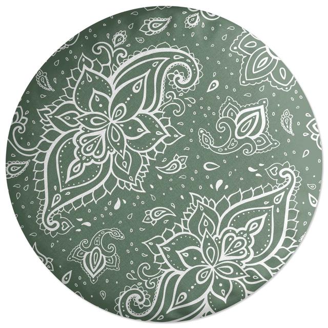 Decorsome Khaki Paisley Round Cushion on Productcaster.