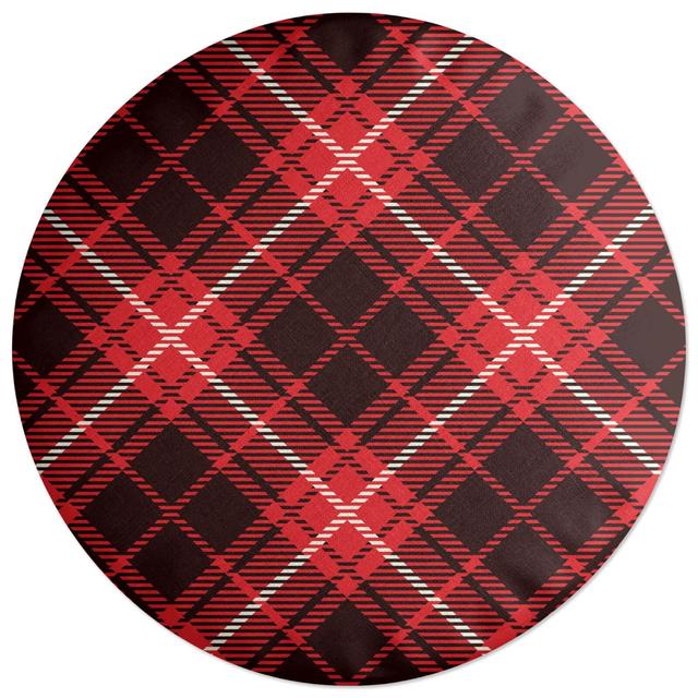 Decorsome Diagonal Cross Tartan Round Cushion on Productcaster.