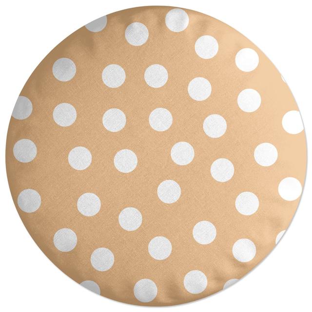 Decorsome Beige Polka Dots Round Cushion on Productcaster.