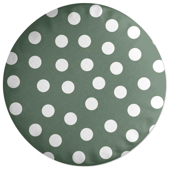 Decorsome Khaki Polka Dots Round Cushion on Productcaster.