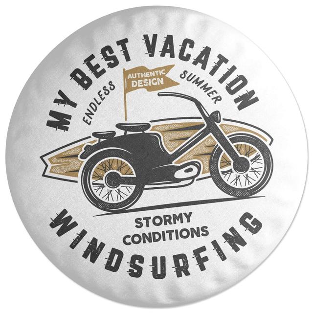 Decorsome My Best Vacation Round Cushion on Productcaster.