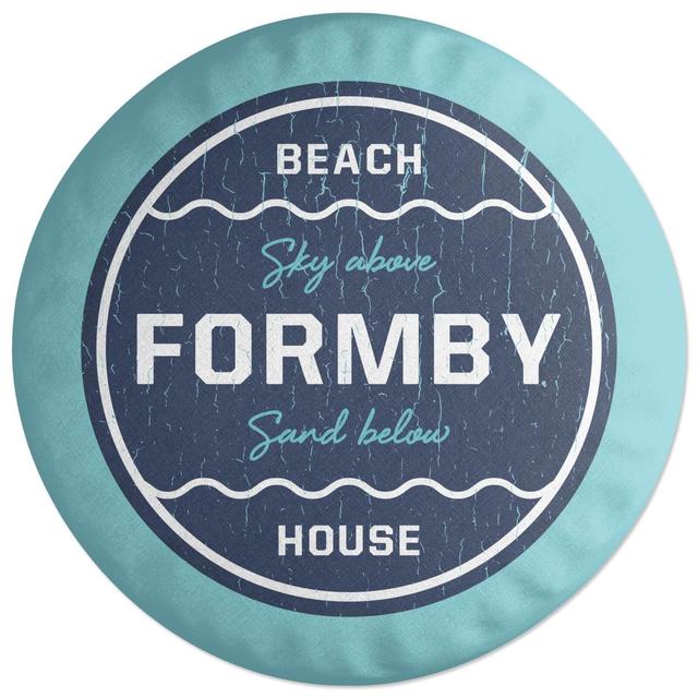 Decorsome Formby Beach Badge Round Cushion on Productcaster.