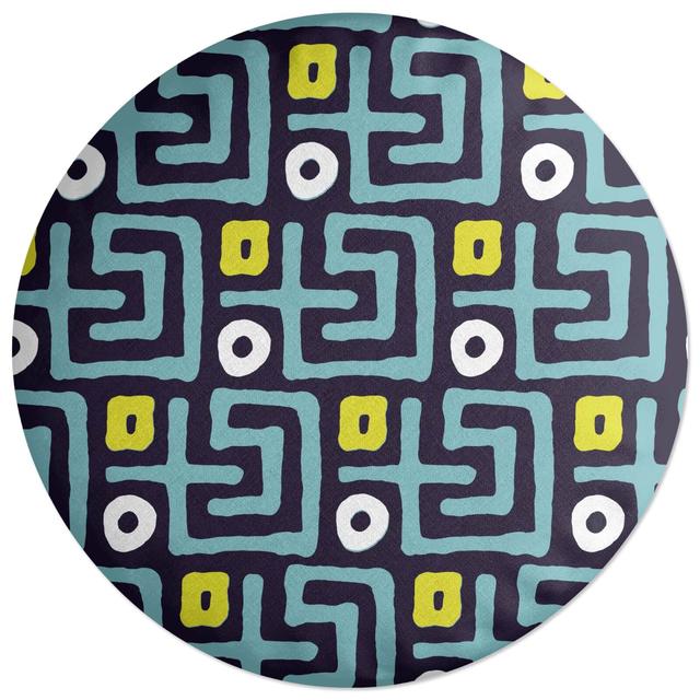 Decorsome Abstract Tribal Circular Pattern Round Cushion on Productcaster.