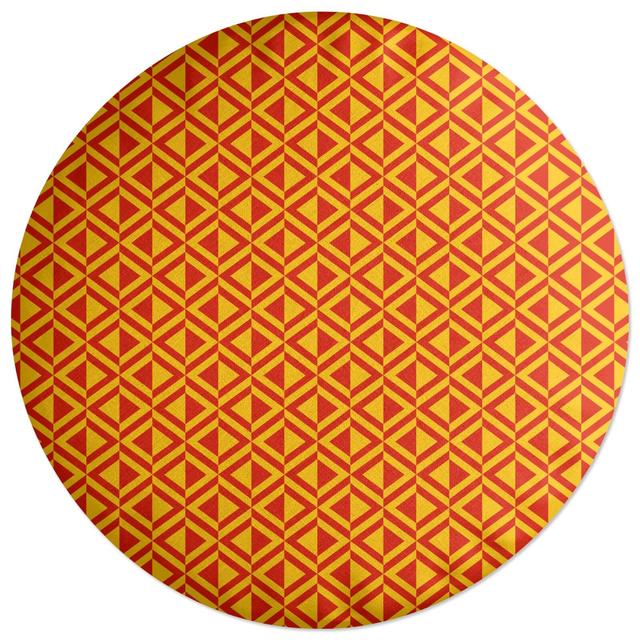 Decorsome African Inspired Triangle Pattern Round Cushion on Productcaster.