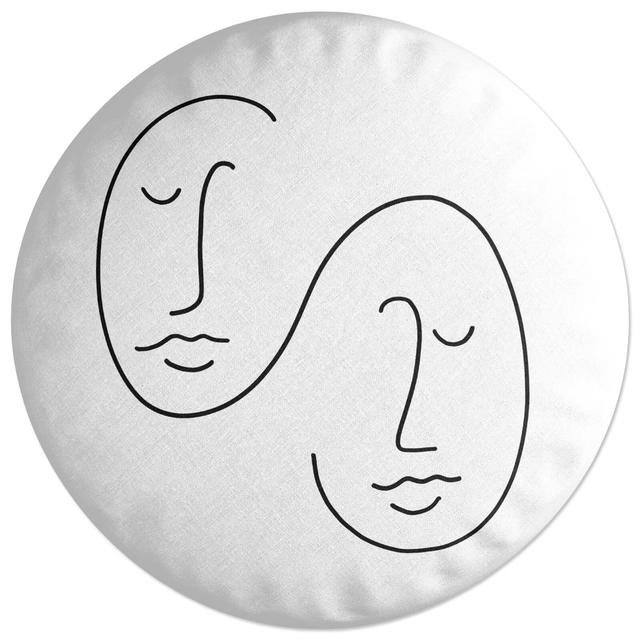 Decorsome Double Abstract Face Round Cushion on Productcaster.