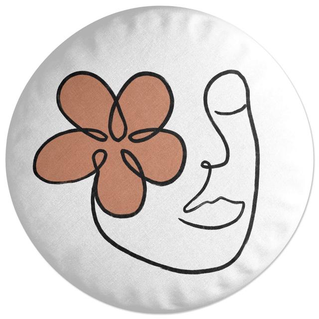 Decorsome Abstract Flower Face Round Cushion on Productcaster.