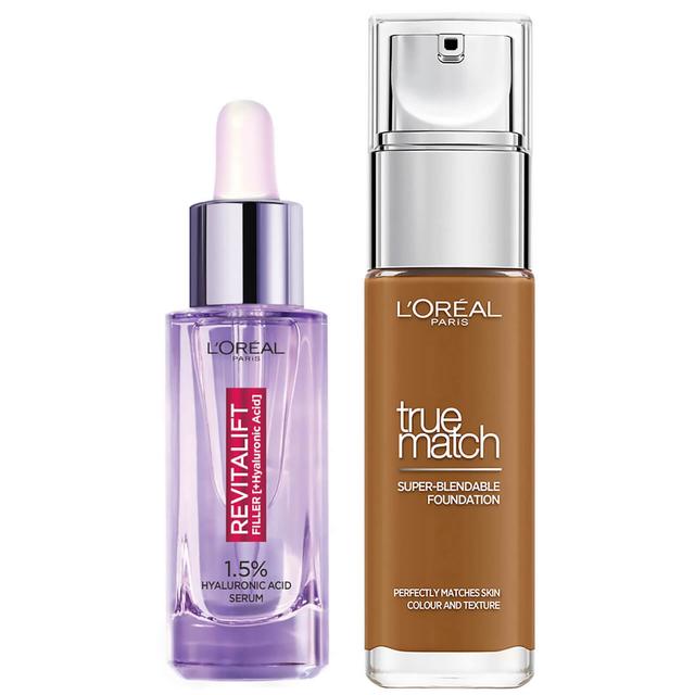 L’Oreal Paris Hyaluronic Acid Filler Serum and True Match Hyaluronic Acid Foundation Duo (Various Shades) - 5N Sand on Productcaster.