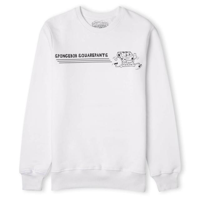 Spongebob Squarepants Sprinting Through The Sea Unisex Sweatshirt - White - XXL - Bianco on Productcaster.