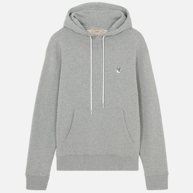 Maison Kitsuné Men's Grey Fox Head Patch Hoodie - Grey Melange - M on Productcaster.