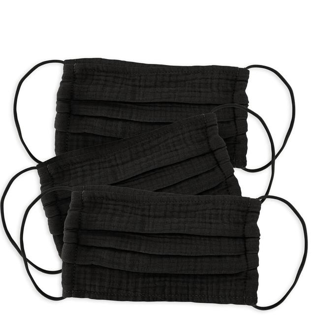 Kitsch Cotton Face Mask 3 Piece Set (Various Colours) - Black on Productcaster.