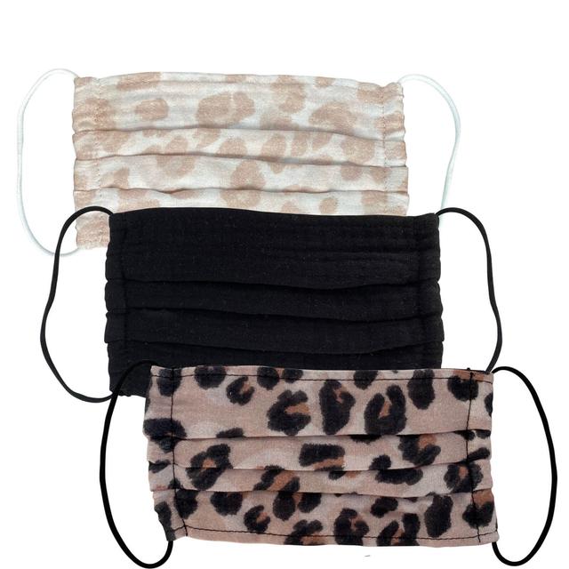 Kitsch Cotton Face Mask 3 Piece Set (Various Colours) - Leopard on Productcaster.