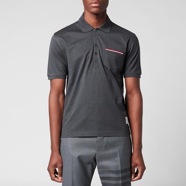 Thom Browne Men's Pocket Polo Shirt - Dark Grey - 1/S on Productcaster.