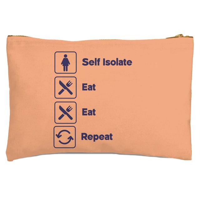 Ladies Self Isolate Eat Eat Repeat Zipped Pouch on Productcaster.