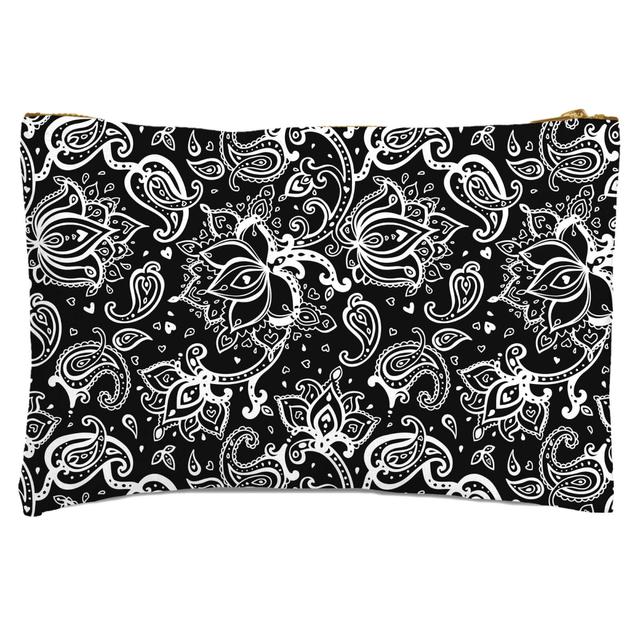 Monochrome Floral Paisley Zipped Pouch on Productcaster.