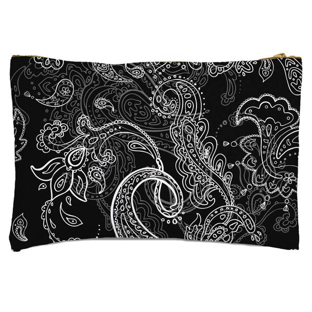 Monochrome Layered Paisley Zipped Pouch on Productcaster.