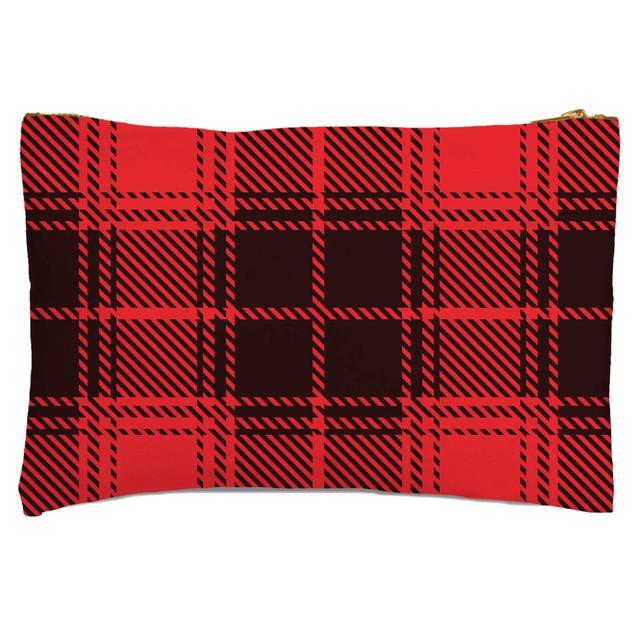 Red & Black Box Tartan Zipped Pouch on Productcaster.