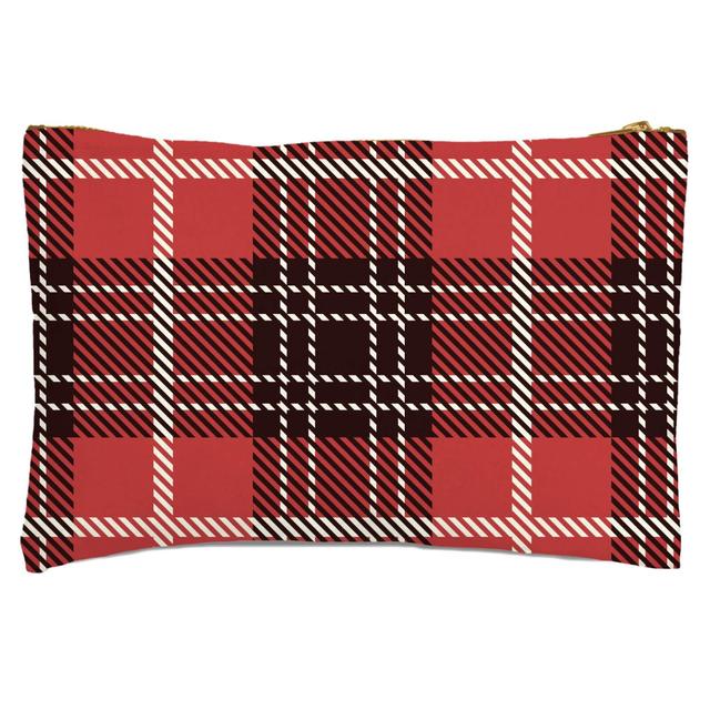 Red, Black & White Tartan Zipped Pouch on Productcaster.