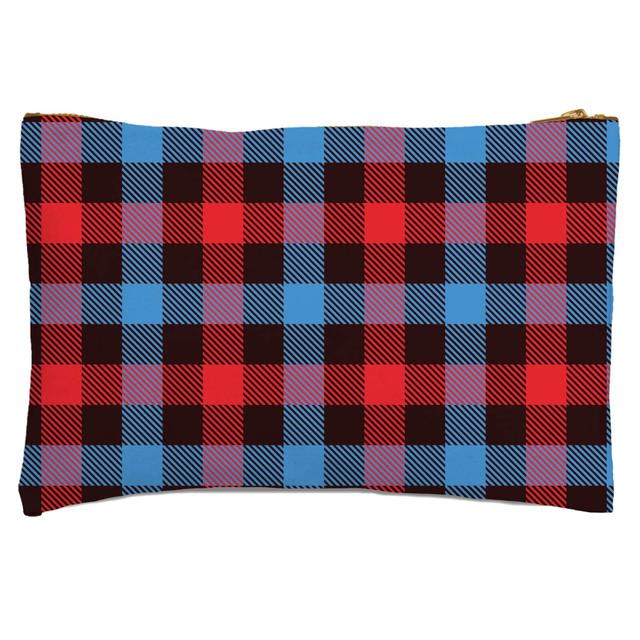 Red, Blue & Black Checkered Tartan Zipped Pouch on Productcaster.