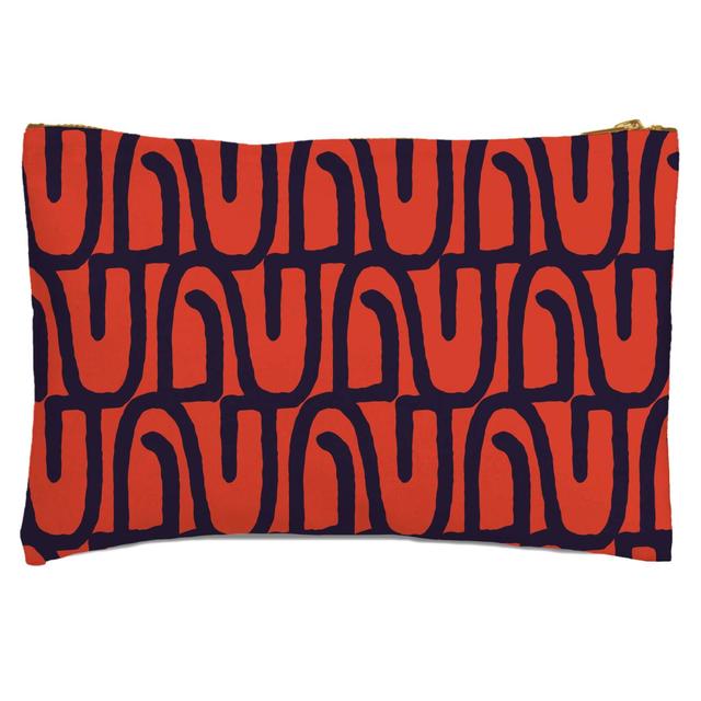 Abstract Tribal Red & Navy Pattern Zipped Pouch on Productcaster.