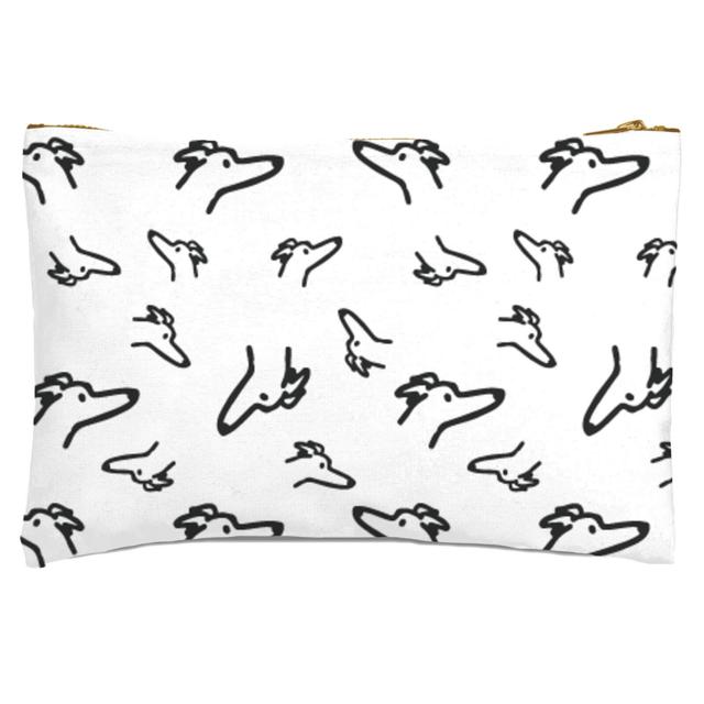 Line Art Dog Pattern Zipped Pouch on Productcaster.