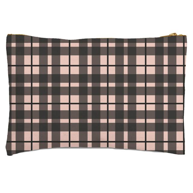 Tartan Peach And Black Zipped Pouch on Productcaster.