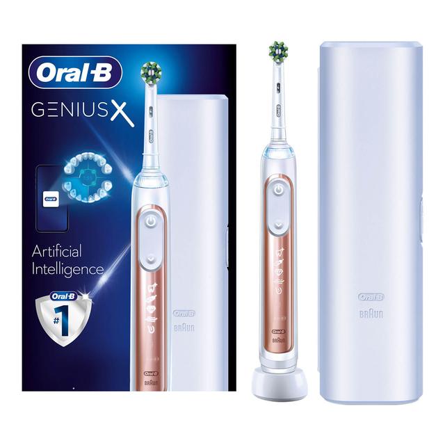 Oral B Genius X Rose Gold Electric Toothbrush with Travel Case - Toothbrush on Productcaster.