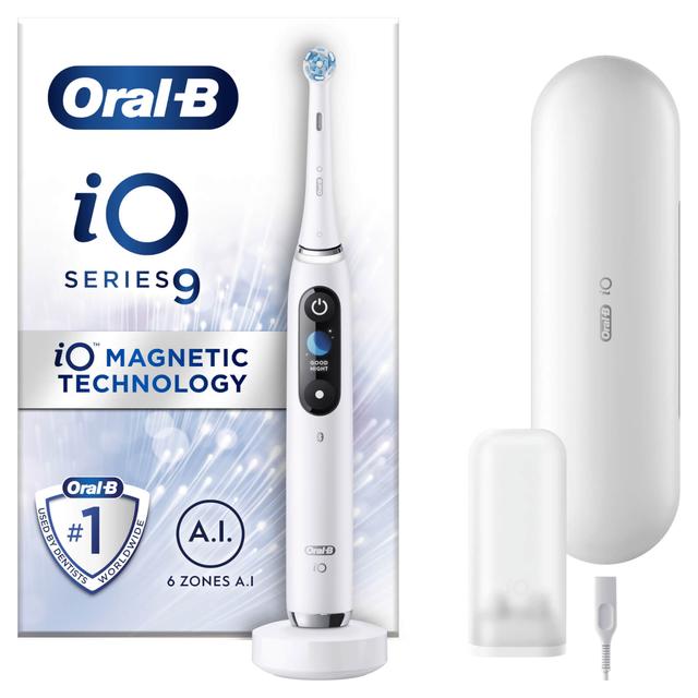 Oral B iO9 White Alabaster Electric Toothbrush with Charging Travel Case - Toothbrush on Productcaster.