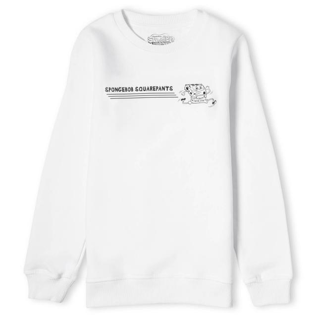 Spongebob Squarepants Sprinting Through The Sea Kids' Sweatshirt - White - 9-10 Jahre - Weiß on Productcaster.